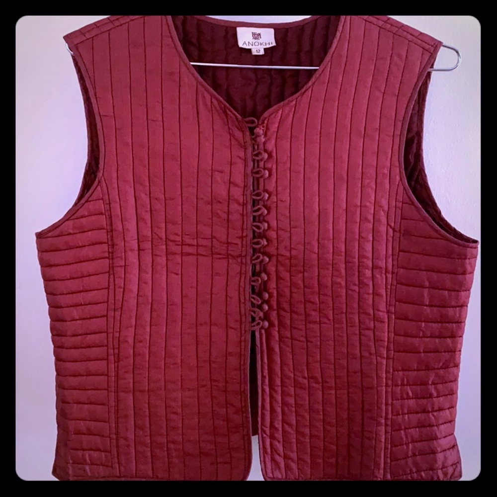 Vintage Silk Quilted Button Up Vest